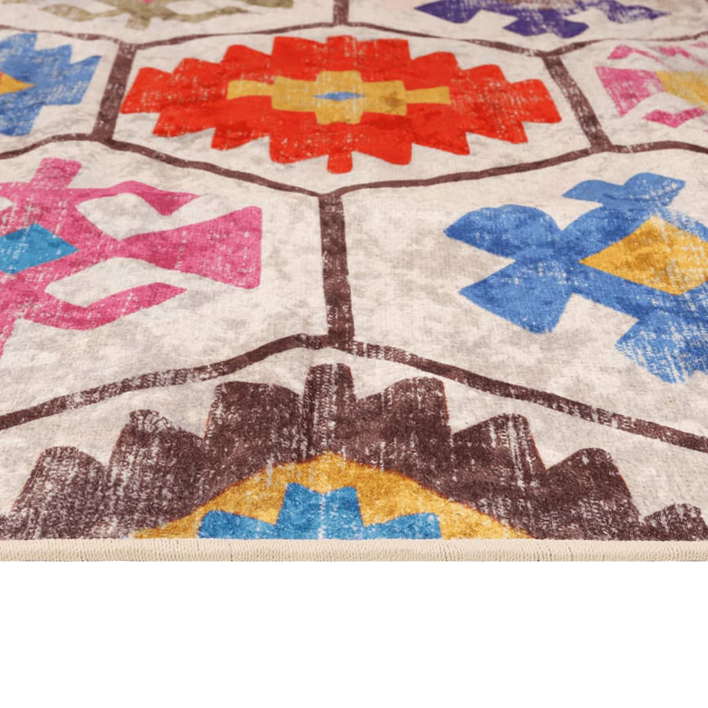 Teppe vaskbart flerfarget 80x300 cm
