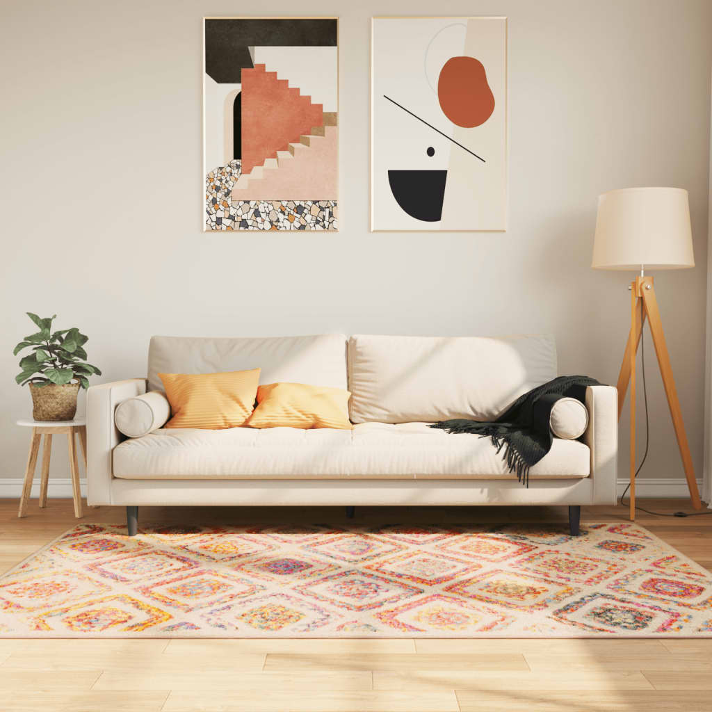 Teppe vaskbart flerfarget 120x180 cm