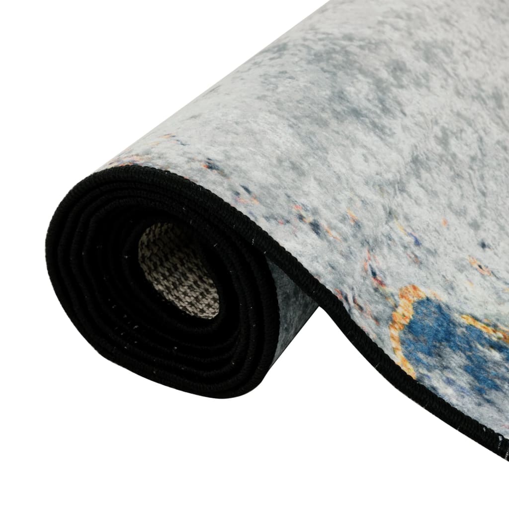 Teppe vaskbart flerfarget 80x300 cm