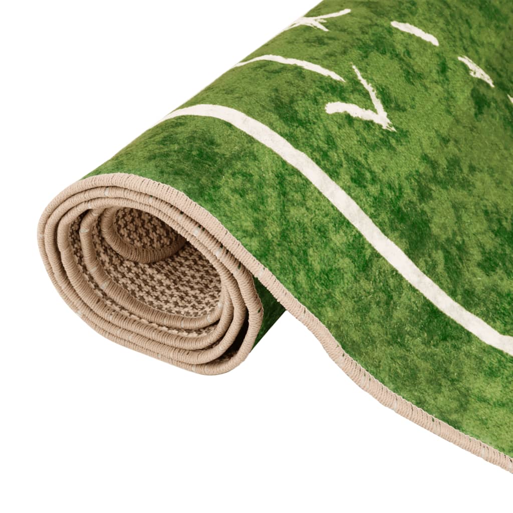 Barneteppe grønt 160x230 cm fotballbane vaskbart