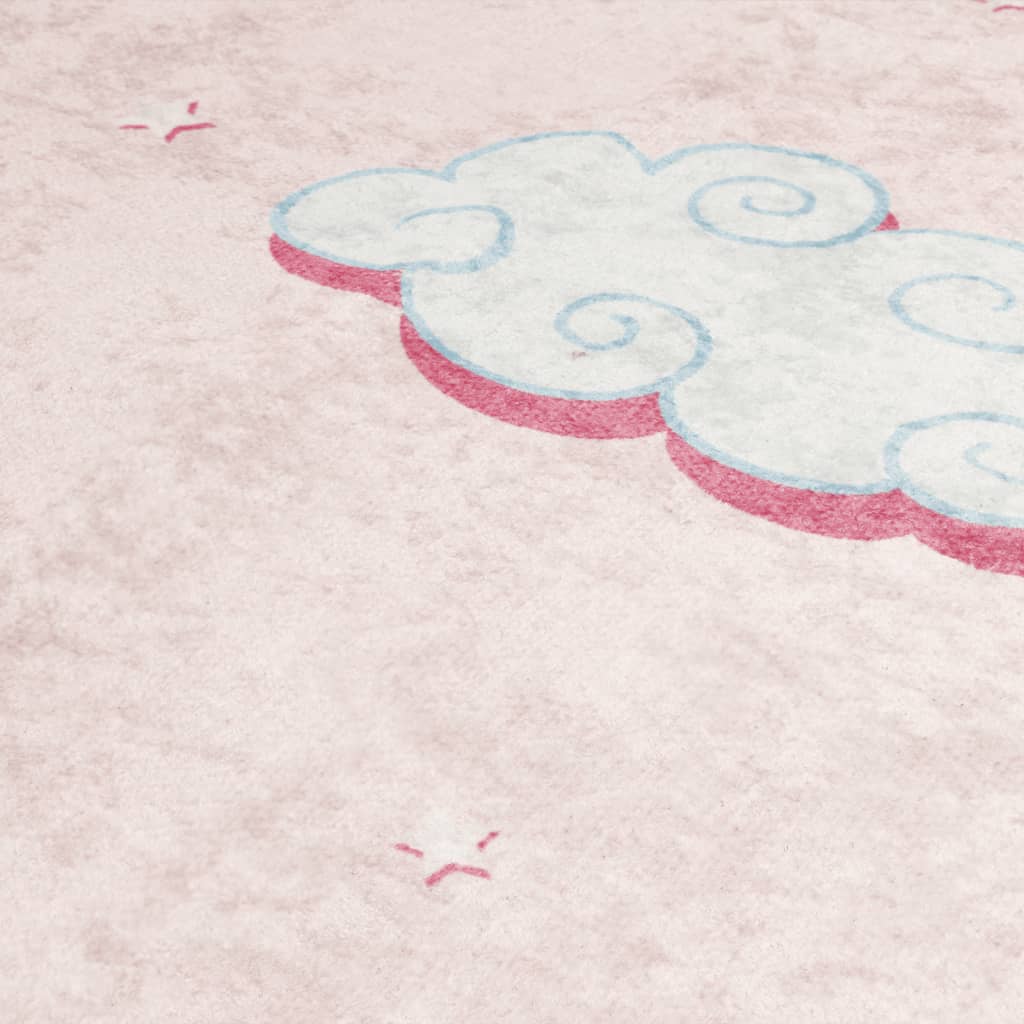 Barneteppe rosa 160x230 cm enhjørning vaskbart