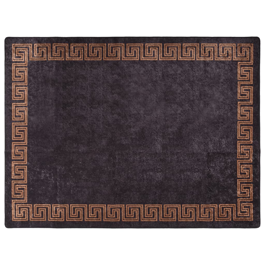 Teppe vaskbart svart og gull 400x300 cm