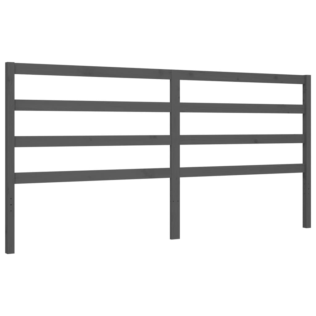 Sengeramme med hodegavl grå 200x200 cm heltre