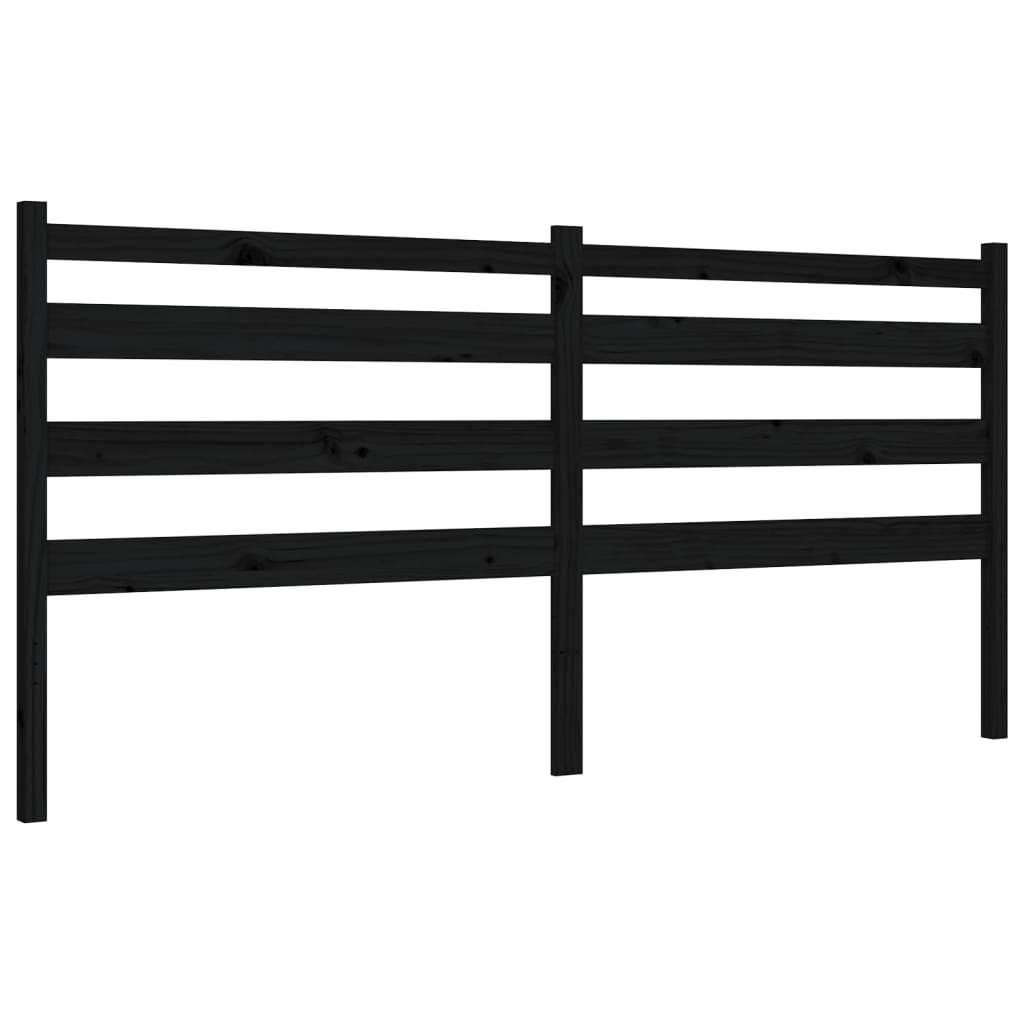 Sengeramme med hodegavl svart 200x200 cm heltre