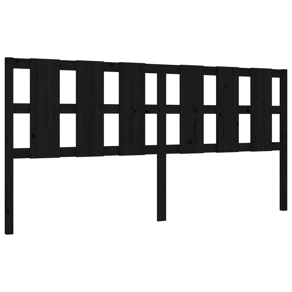Sengeramme med hodegavl svart 200x200 cm heltre