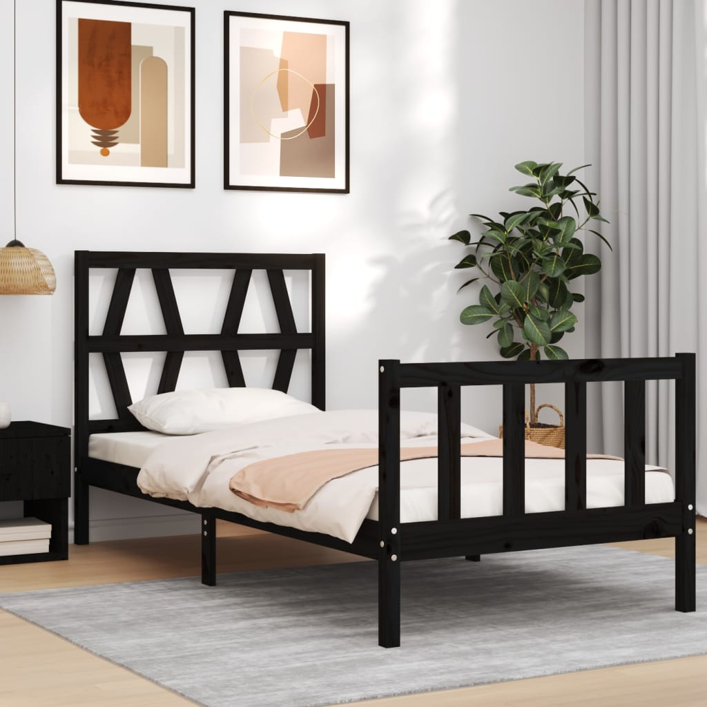 Sengeramme med hodegavl svart small single heltre