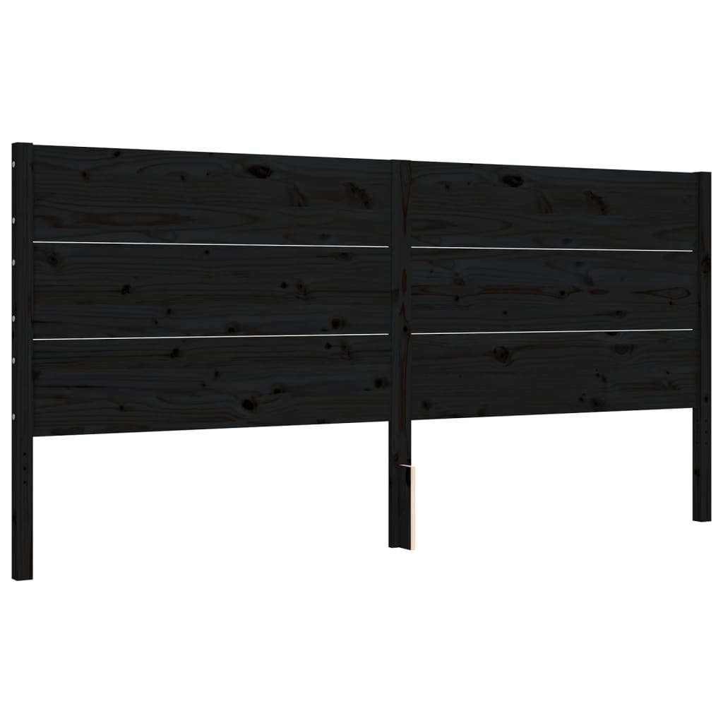 Sengeramme med hodegavl svart 200x200 cm heltre