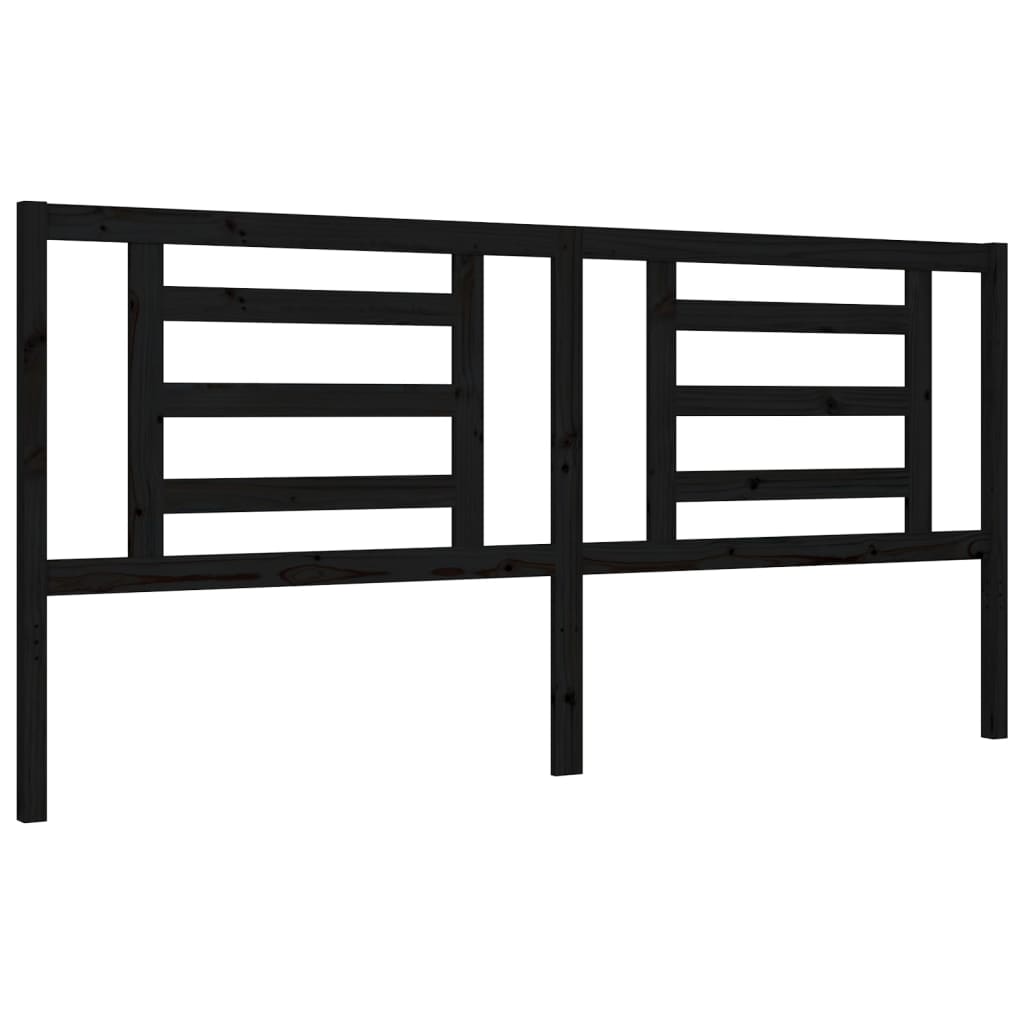 Sengeramme med hodegavl svart 200x200 cm heltre