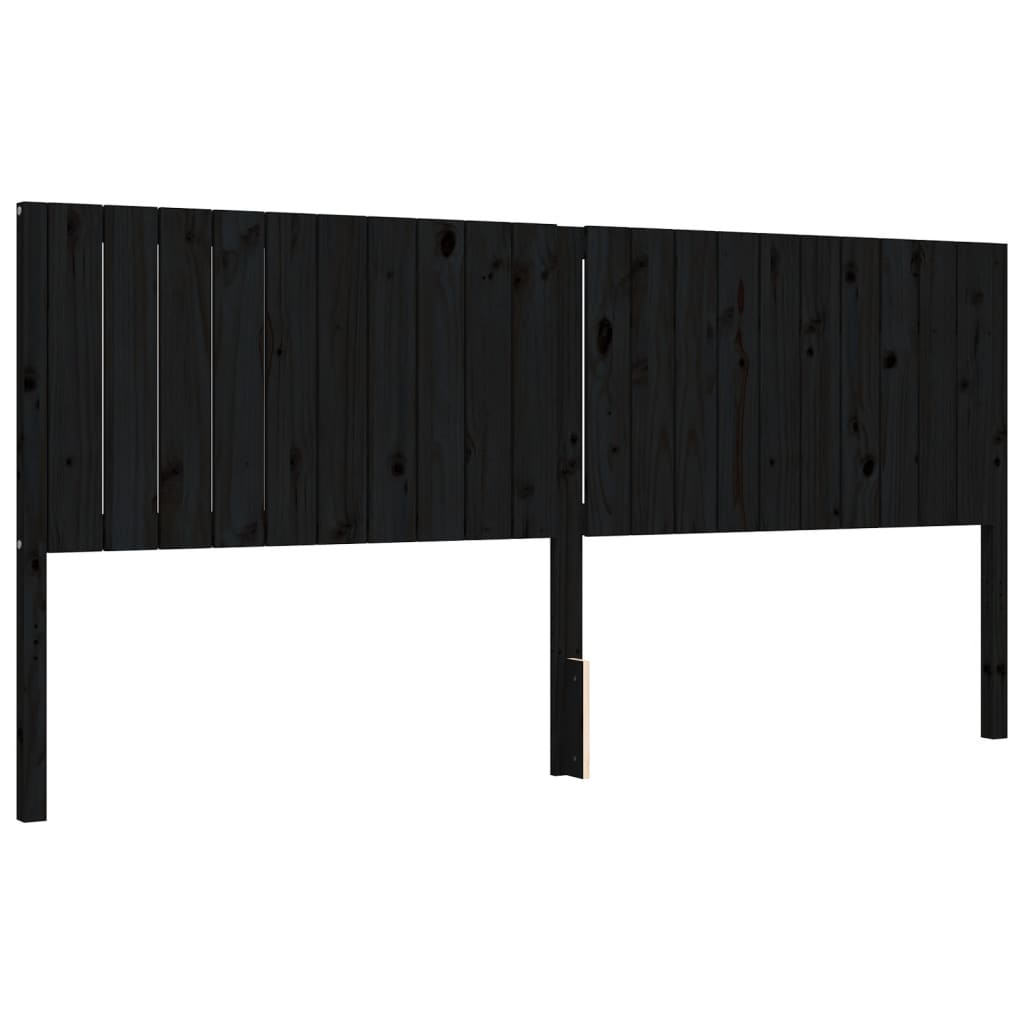 Sengeramme med hodegavl svart 200x200 cm heltre
