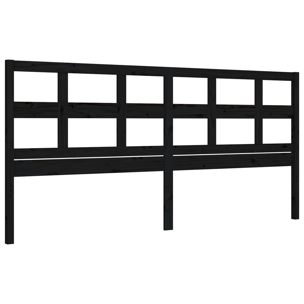 Sengeramme med hodegavl svart 200x200 cm heltre