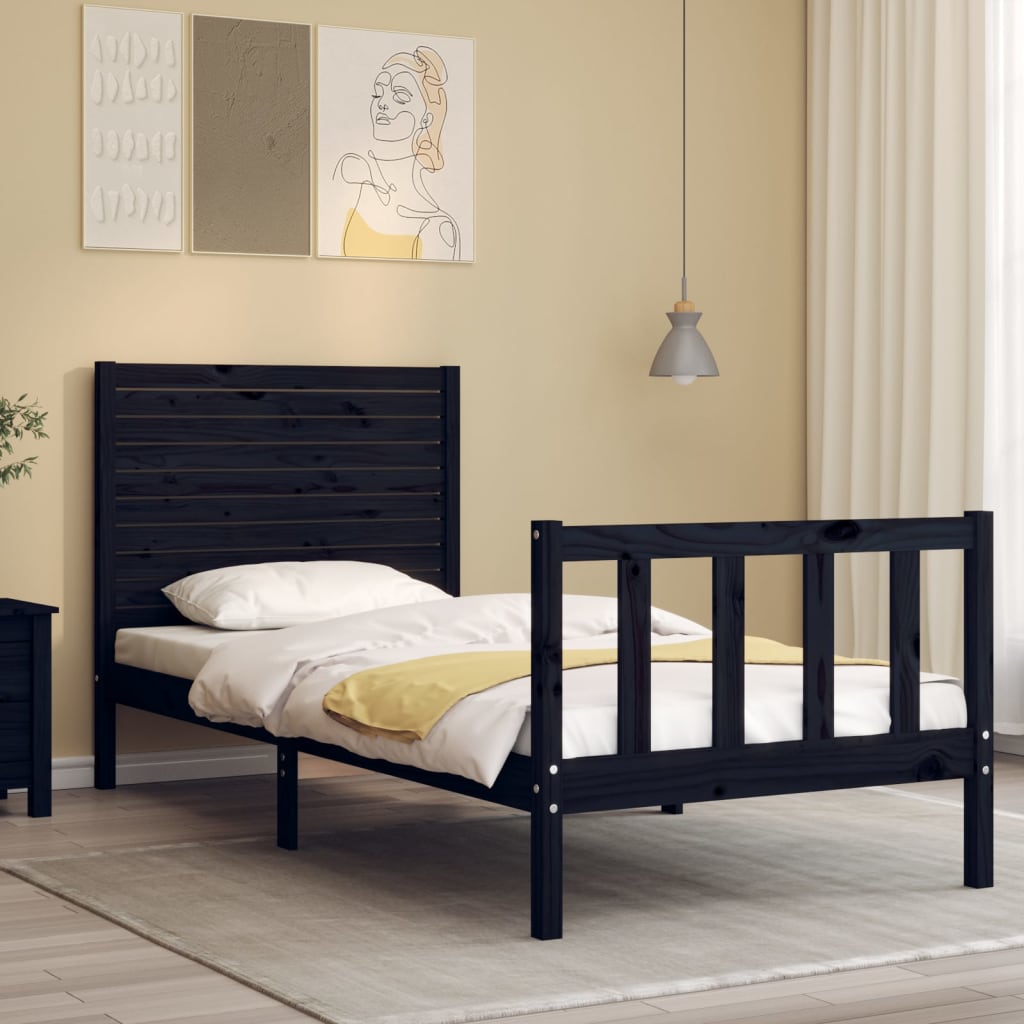 Sengeramme med hodegavl svart small single heltre