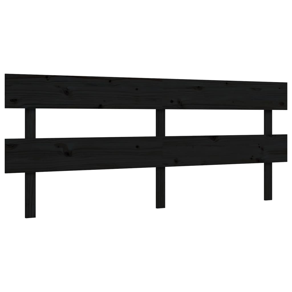 Sengeramme med hodegavl svart 200x200 cm heltre