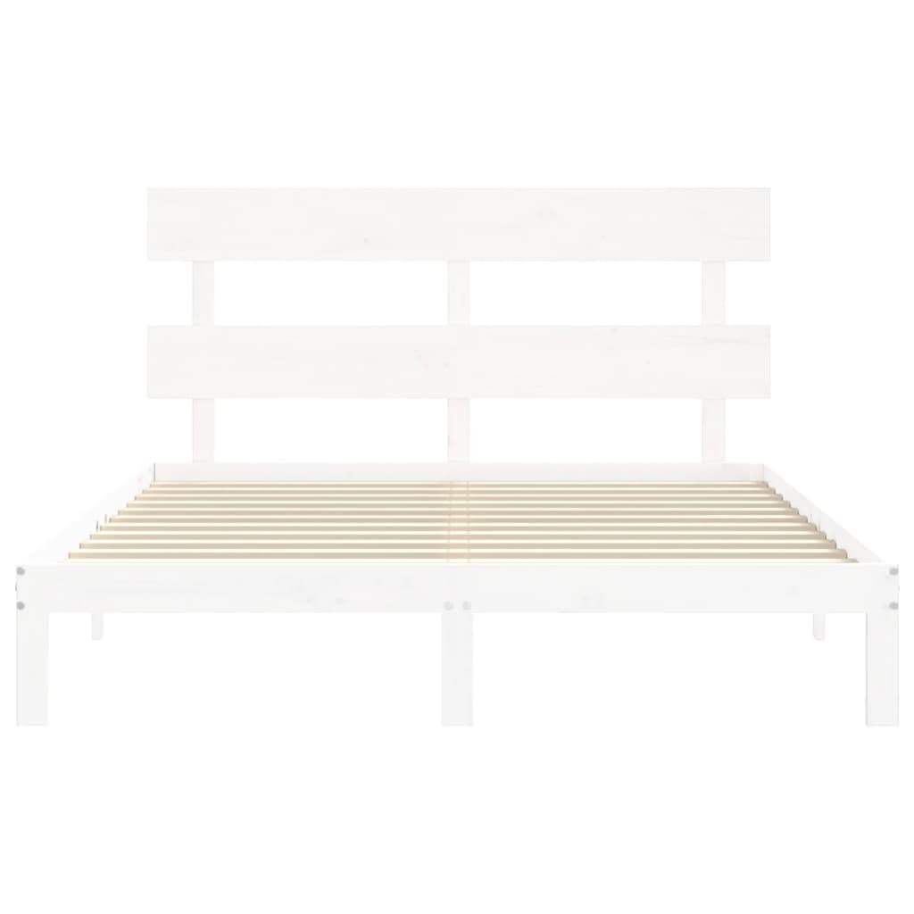 Sengeramme uten madrass hvit 160x200 cm heltre furu