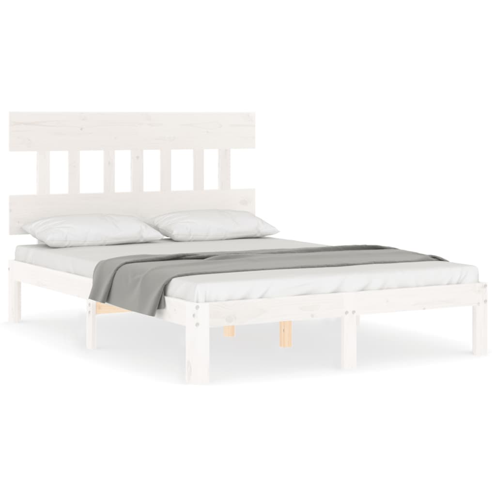 Sengeramme uten madrass hvit 140x190 cm heltre furu