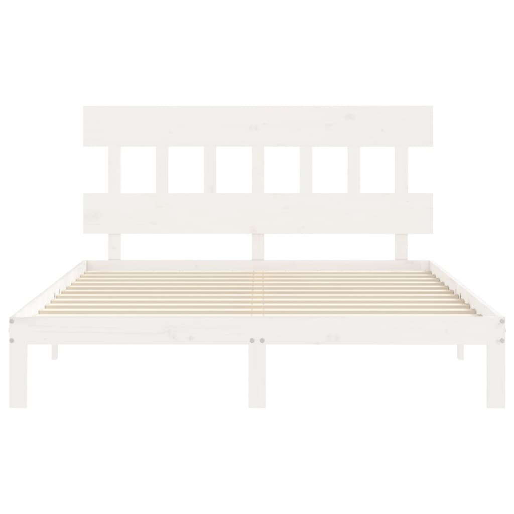 Sengeramme uten madrass hvit 160x200 cm heltre furu