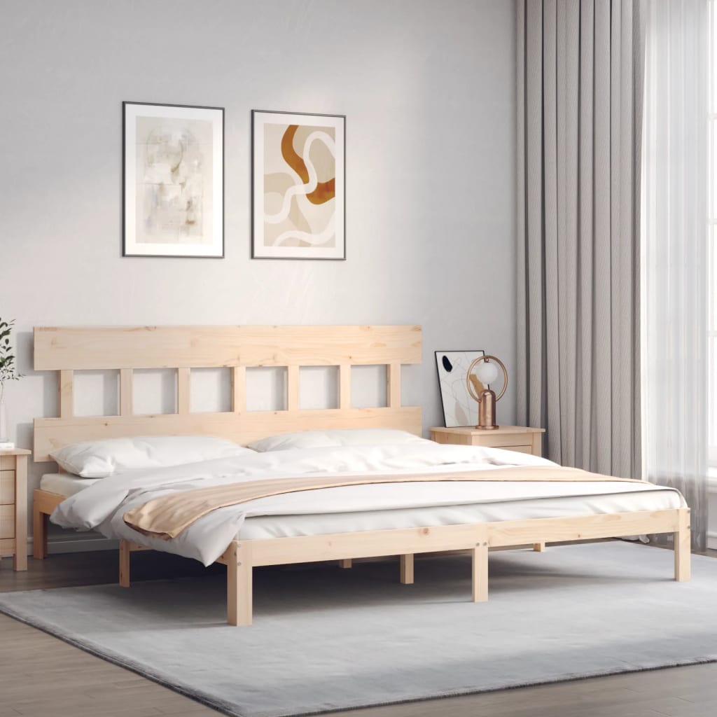 Sengeramme med madrass 200x200 cm heltre furu