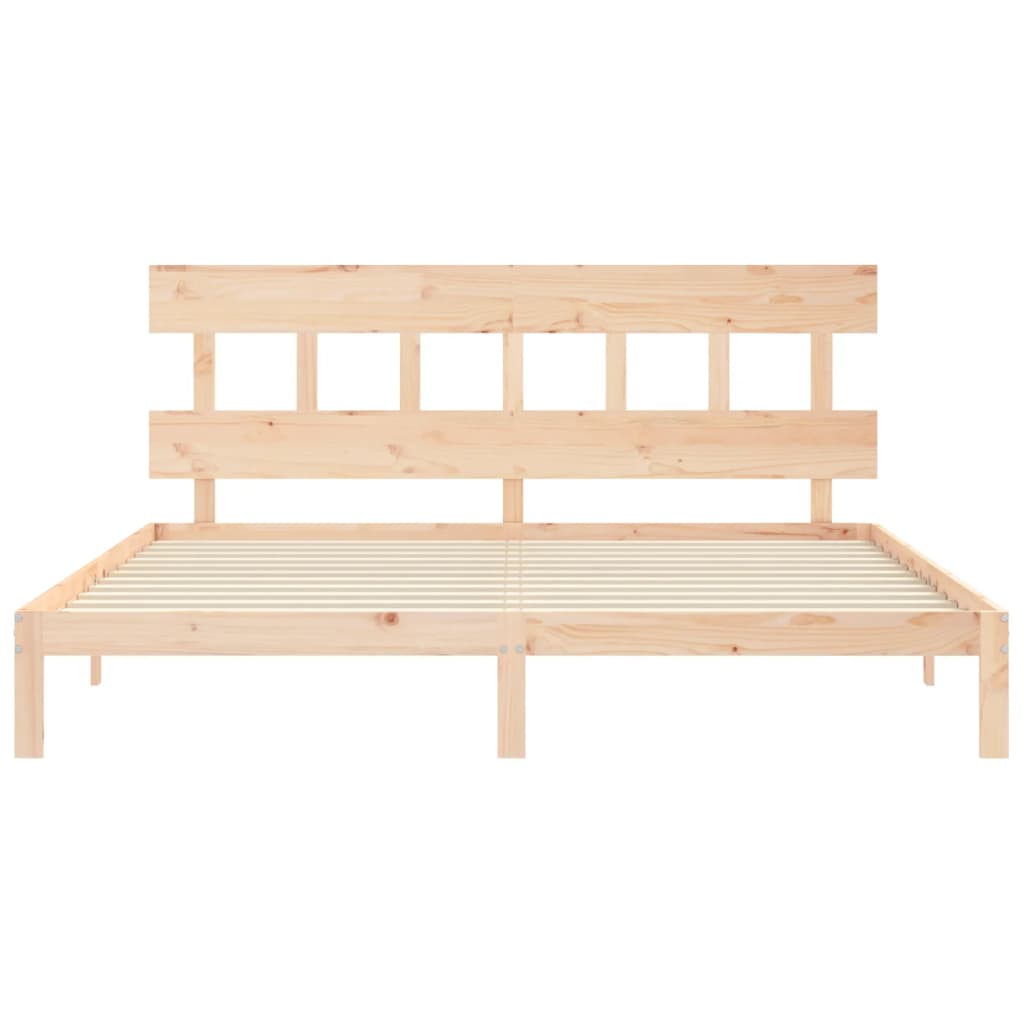 Sengeramme med madrass 200x200 cm heltre furu