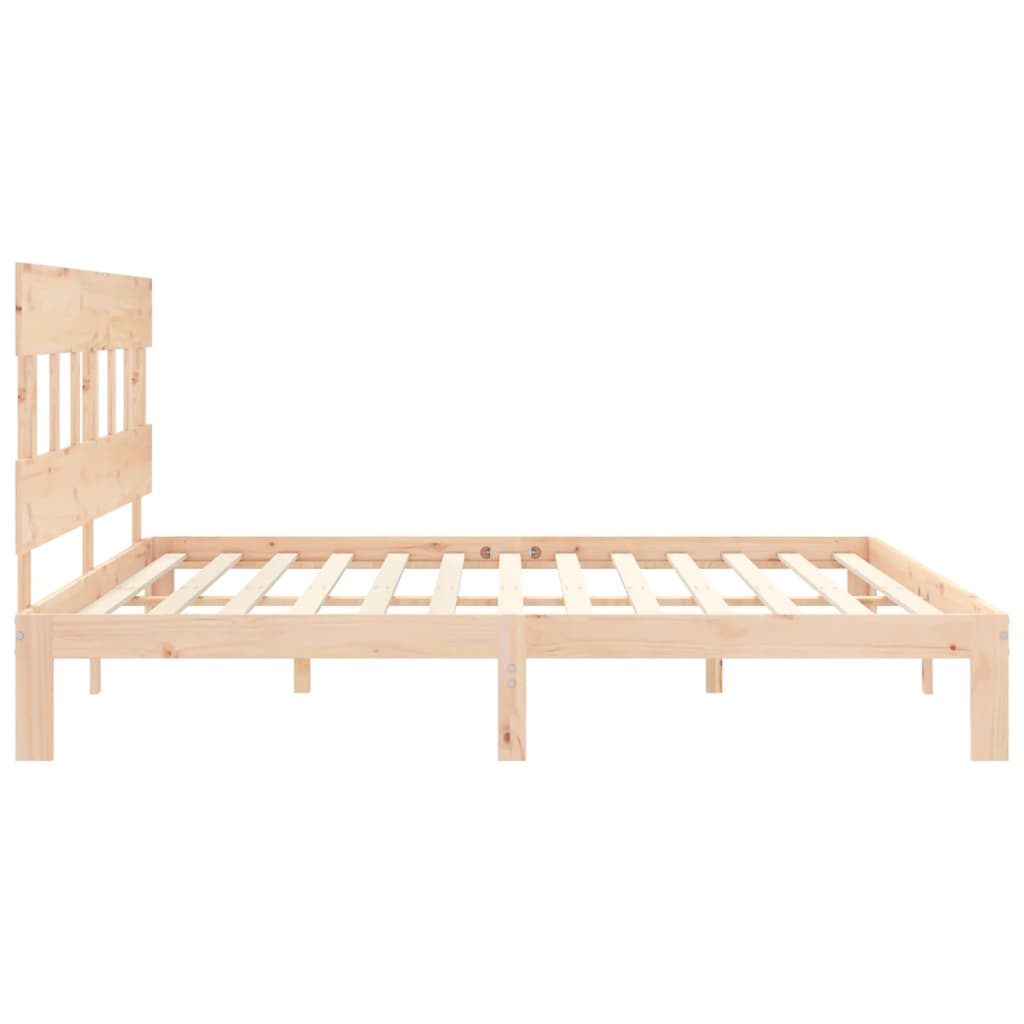 Sengeramme med madrass 200x200 cm heltre furu