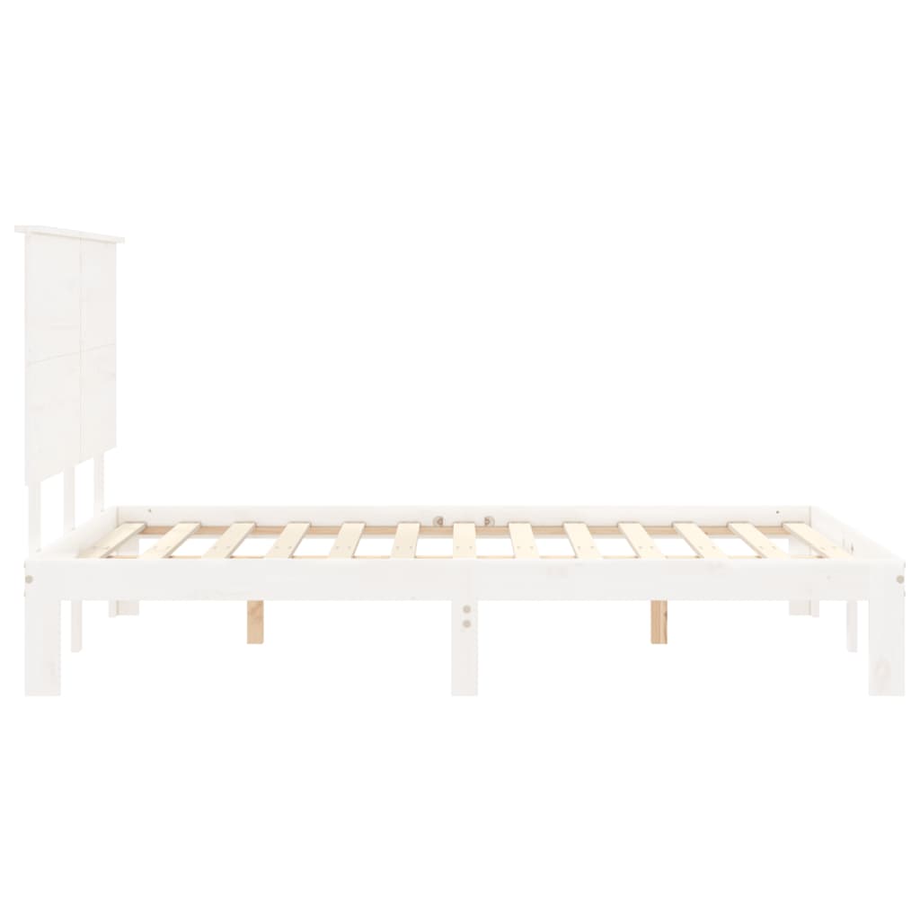 Sengeramme uten madrass hvit 140x190 cm heltre furu