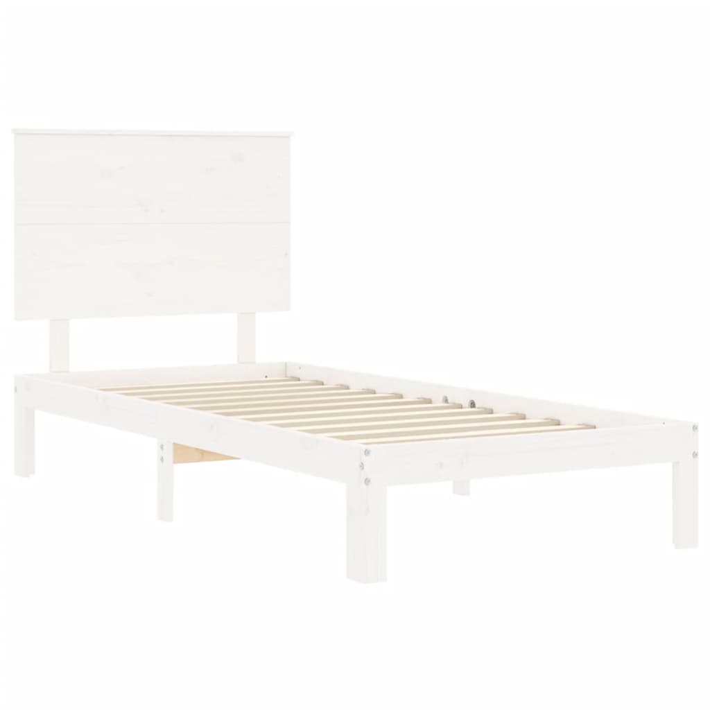 Sengeramme uten madrass hvit 100x200 cm heltre furu