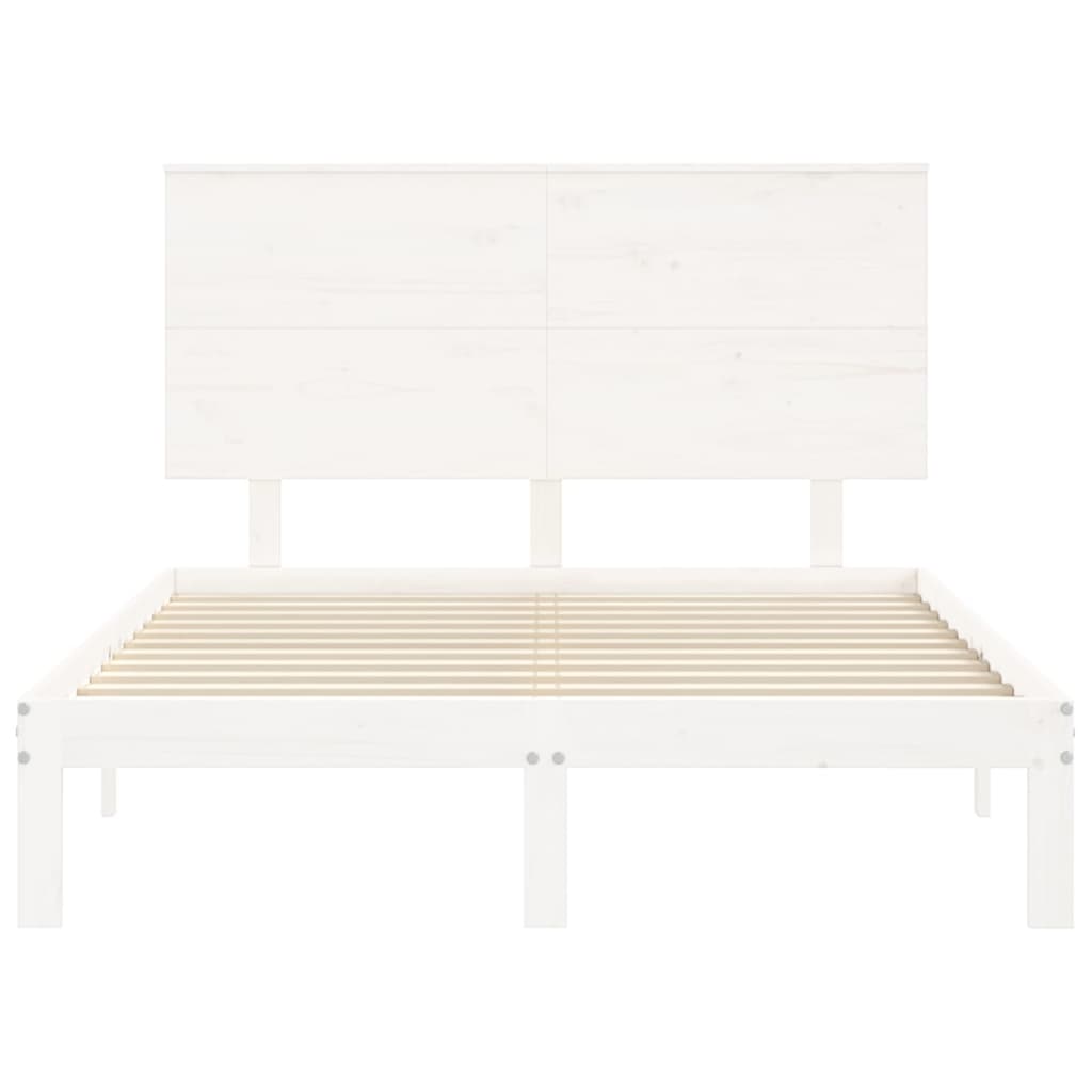 Sengeramme uten madrass hvit 140x200 cm heltre furu