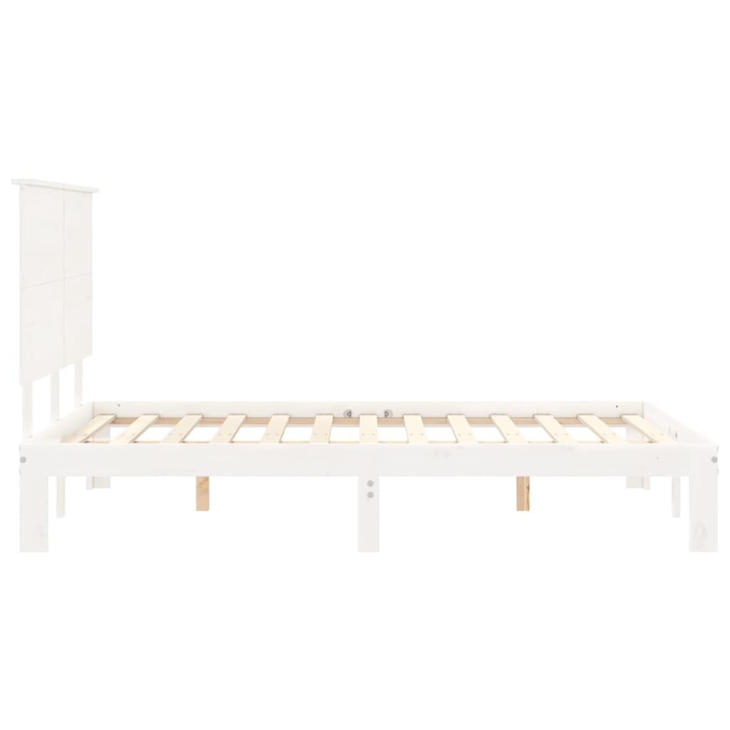 Sengeramme uten madrass hvit 140x200 cm heltre furu