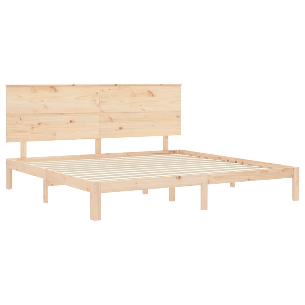 Sengeramme med madrass 200x200 cm heltre furu