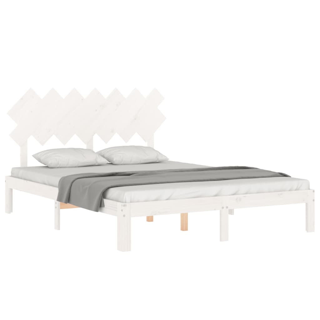 Sengeramme uten madrass hvit 140x190 cm heltre furu