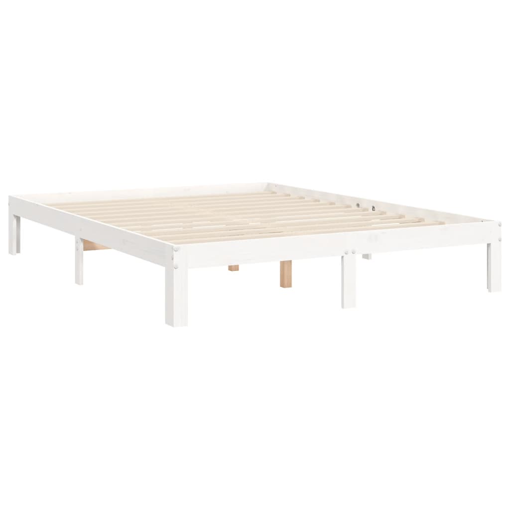 Sengeramme uten madrass hvit 140x190 cm heltre furu