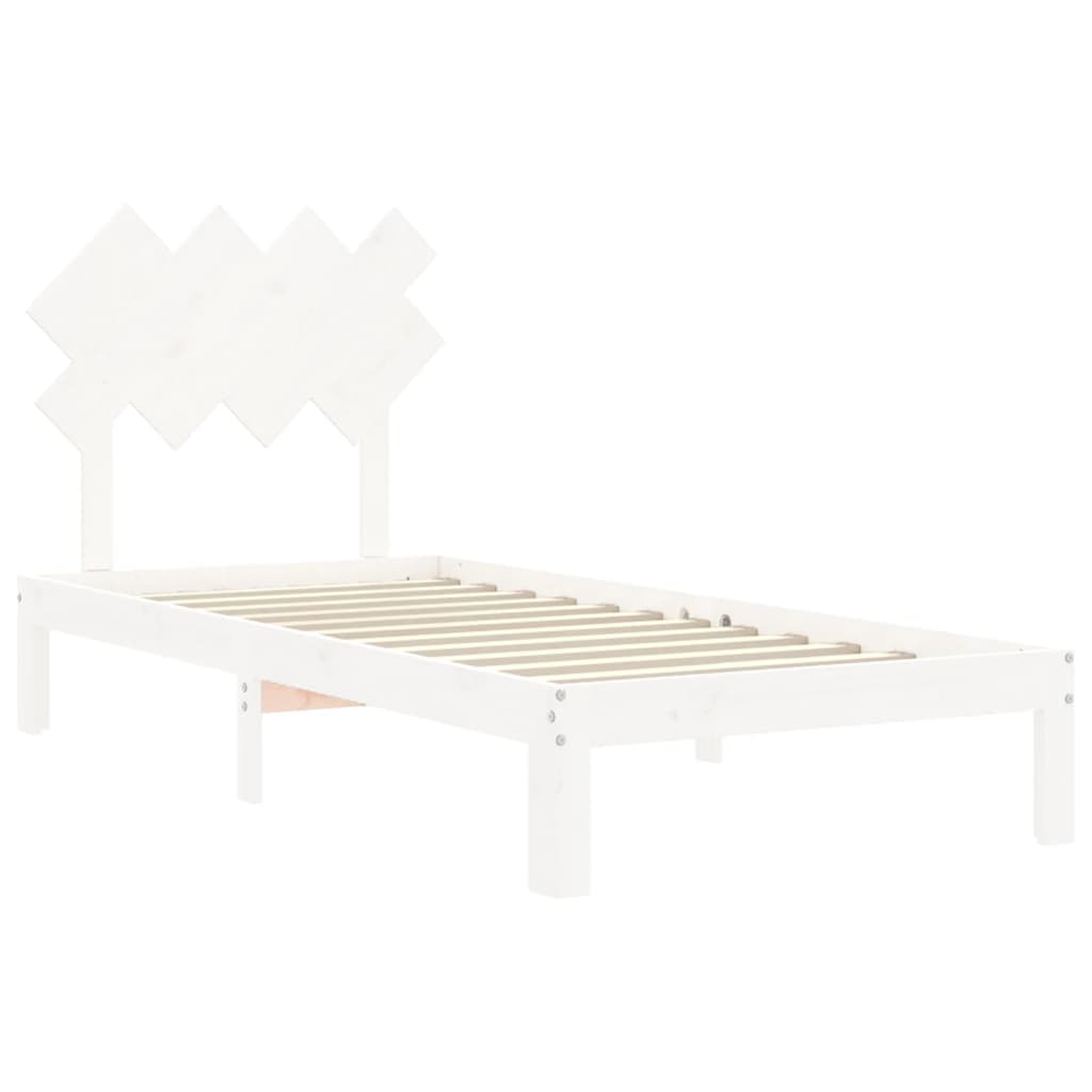 Sengeramme uten madrass hvit 90x200 cm heltre furu