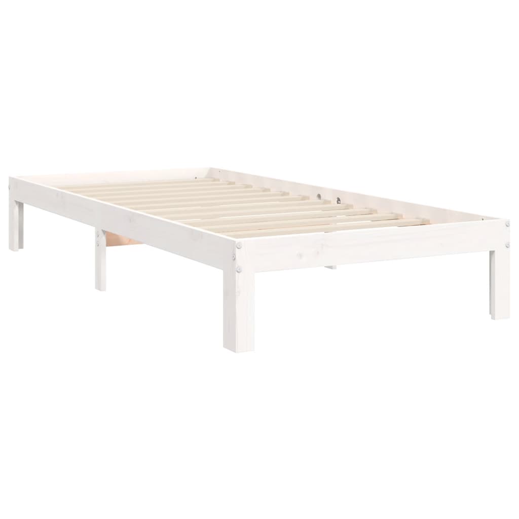 Sengeramme uten madrass hvit 90x200 cm heltre furu