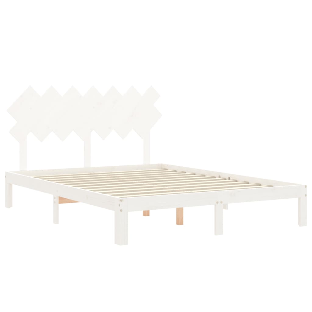 Sengeramme uten madrass hvit 140x200 cm heltre furu