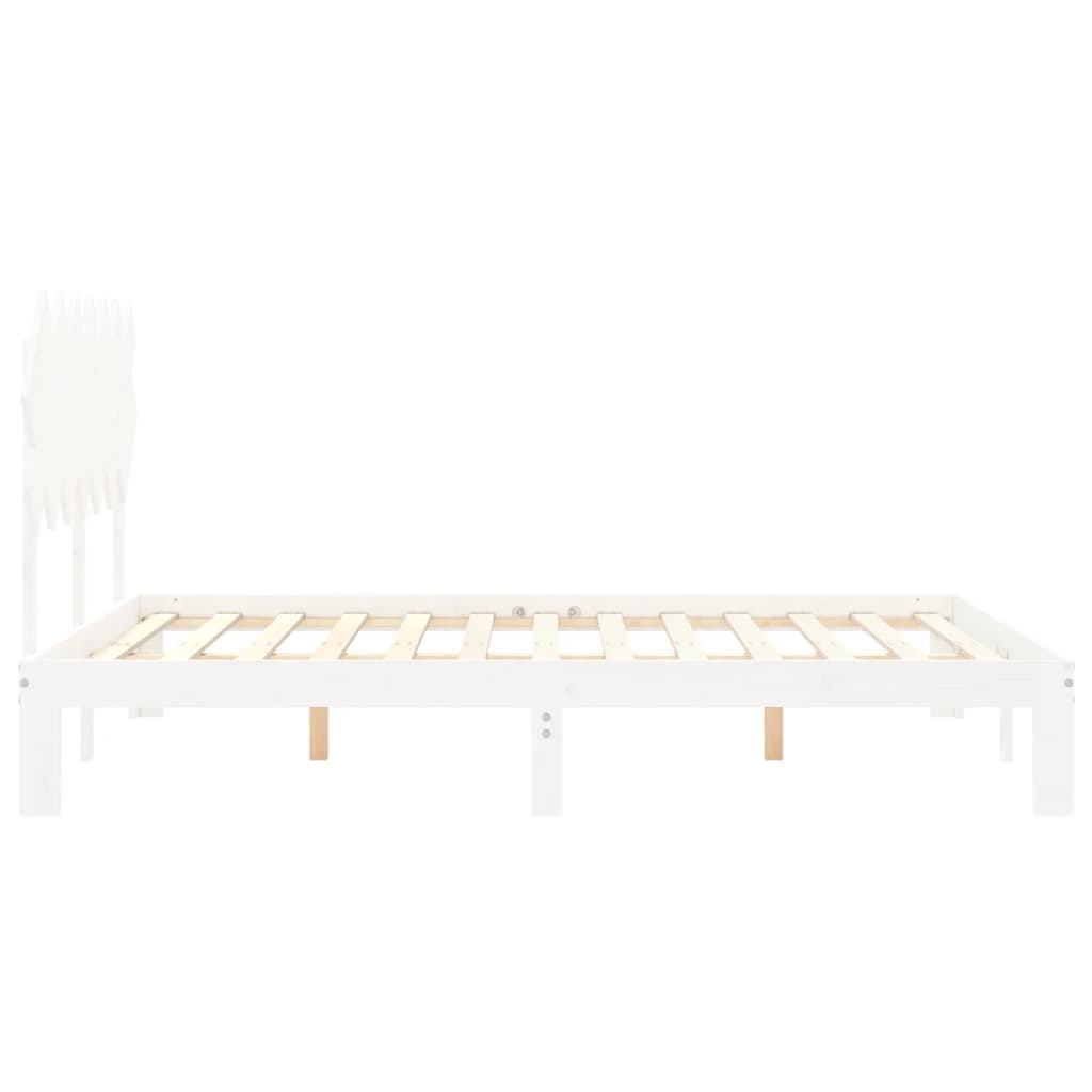 Sengeramme uten madrass hvit 140x200 cm heltre furu