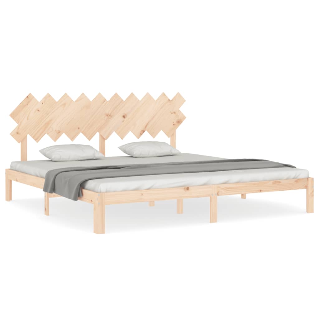 Sengeramme med madrass 200x200 cm heltre furu
