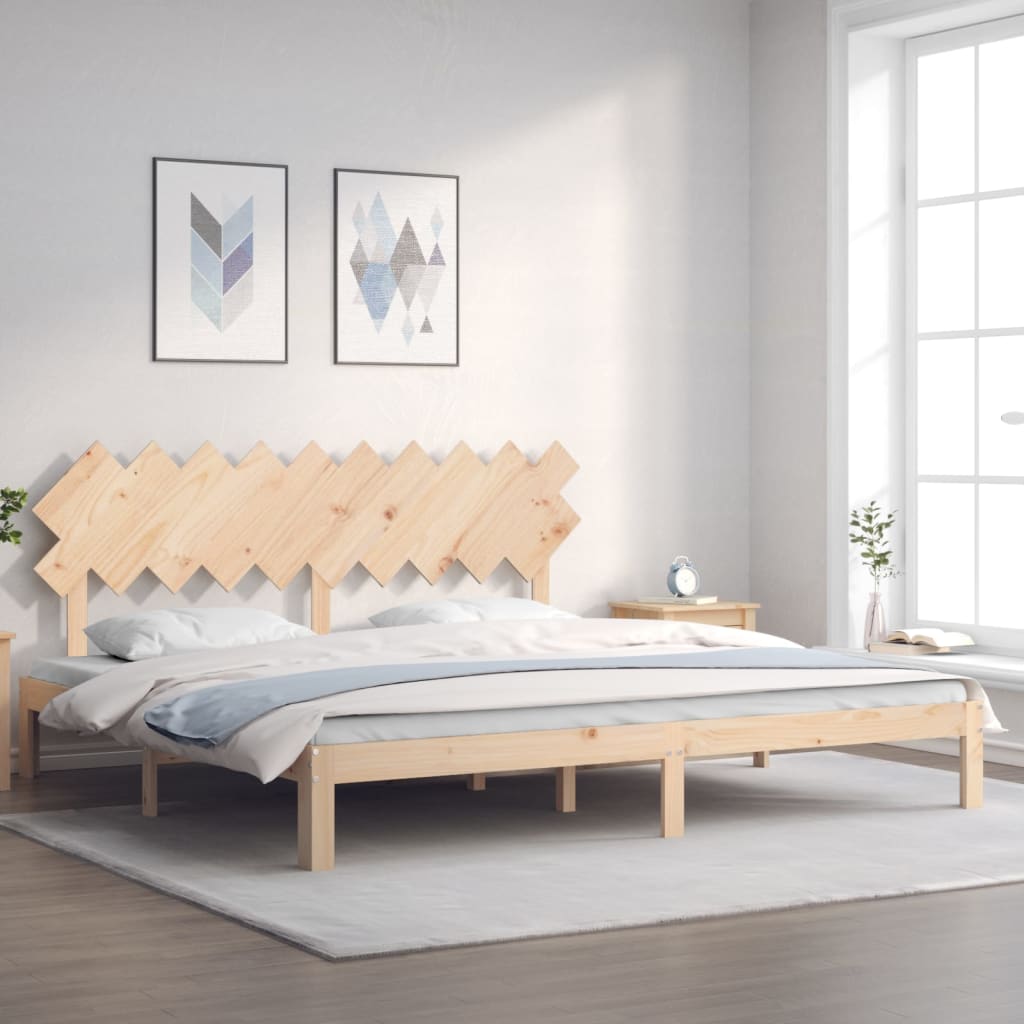 Sengeramme med madrass 200x200 cm heltre furu