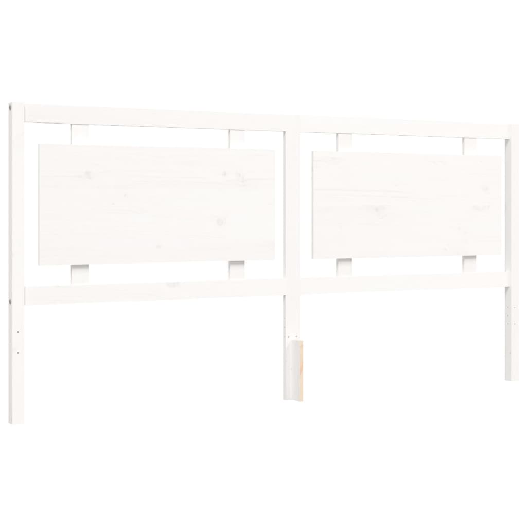 Sengeramme med hodegavl hvit 200x200 cm heltre