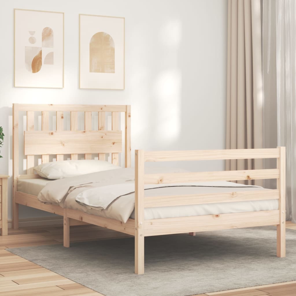 Sengeramme med hodegavl 100x200 cm heltre