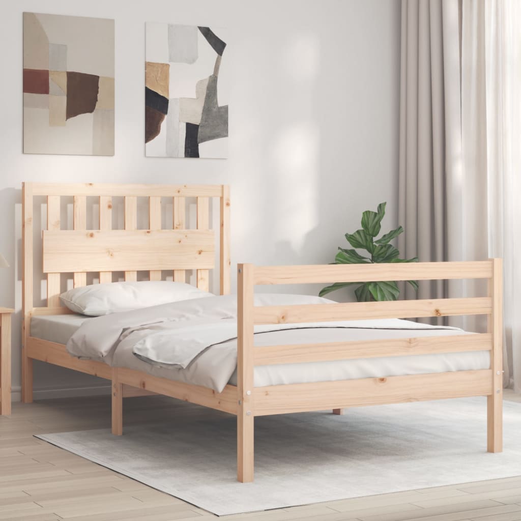 Sengeramme med hodegavl 100x200 cm heltre