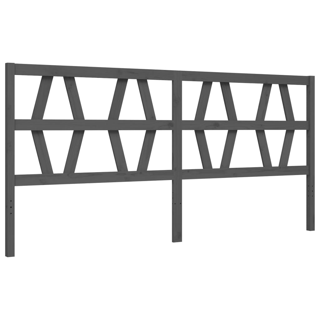 Sengeramme med hodegavl grå 200x200 cm heltre