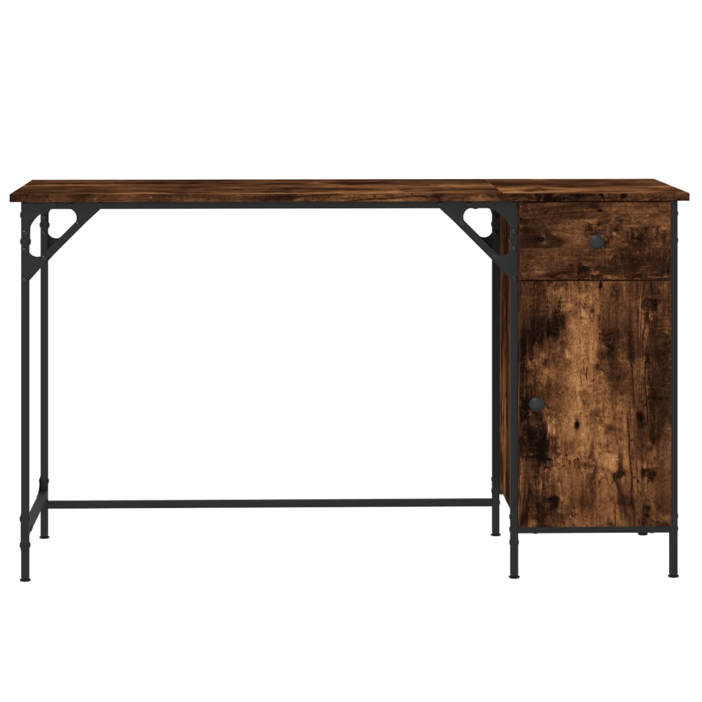 Skrivebord røkt eik 131x48x75 cm konstruert tre