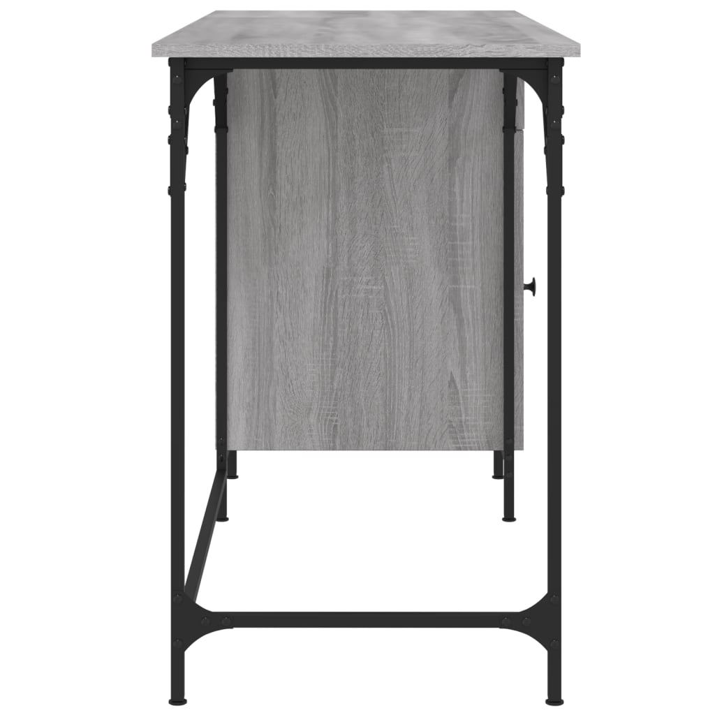 Skrivebord grå sonoma 131x48x75 cm konstruert tre