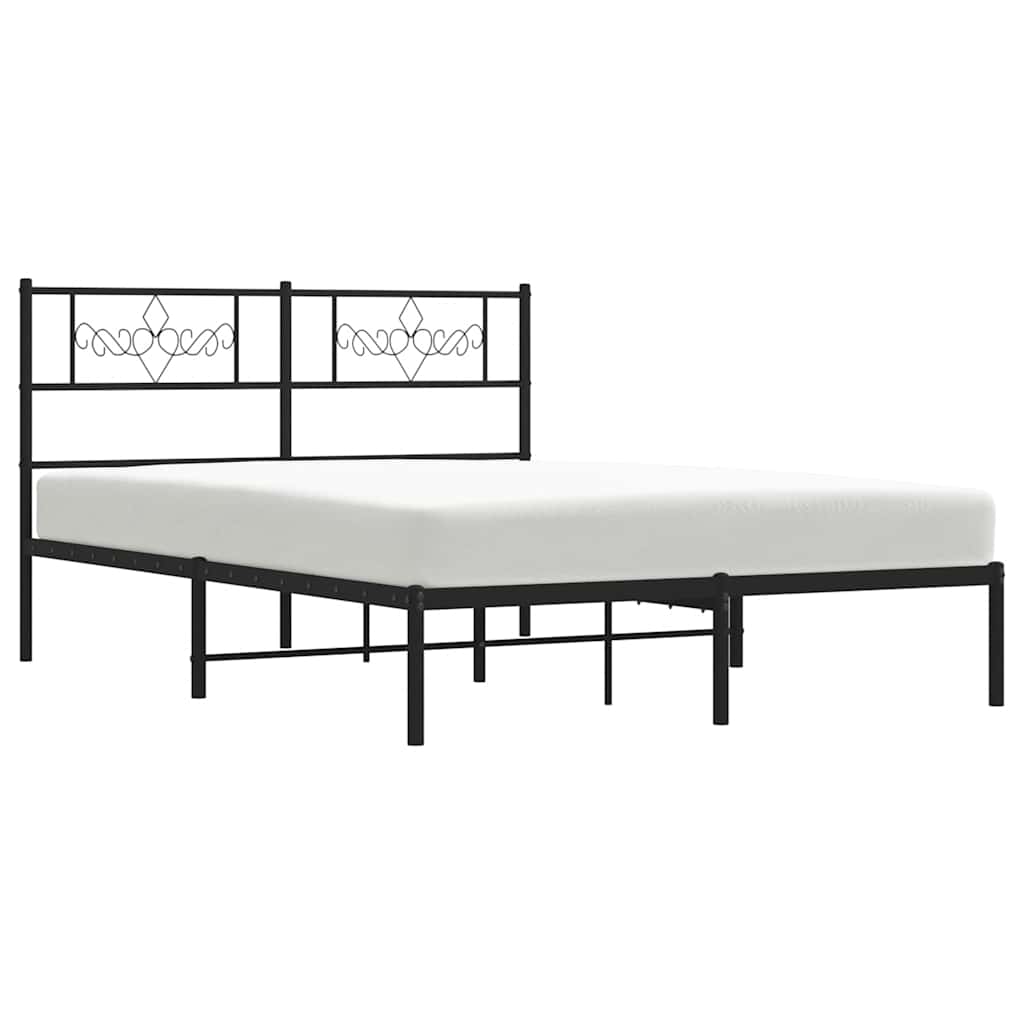 Sengeramme i metall med hodegavl svart 135x190 cm