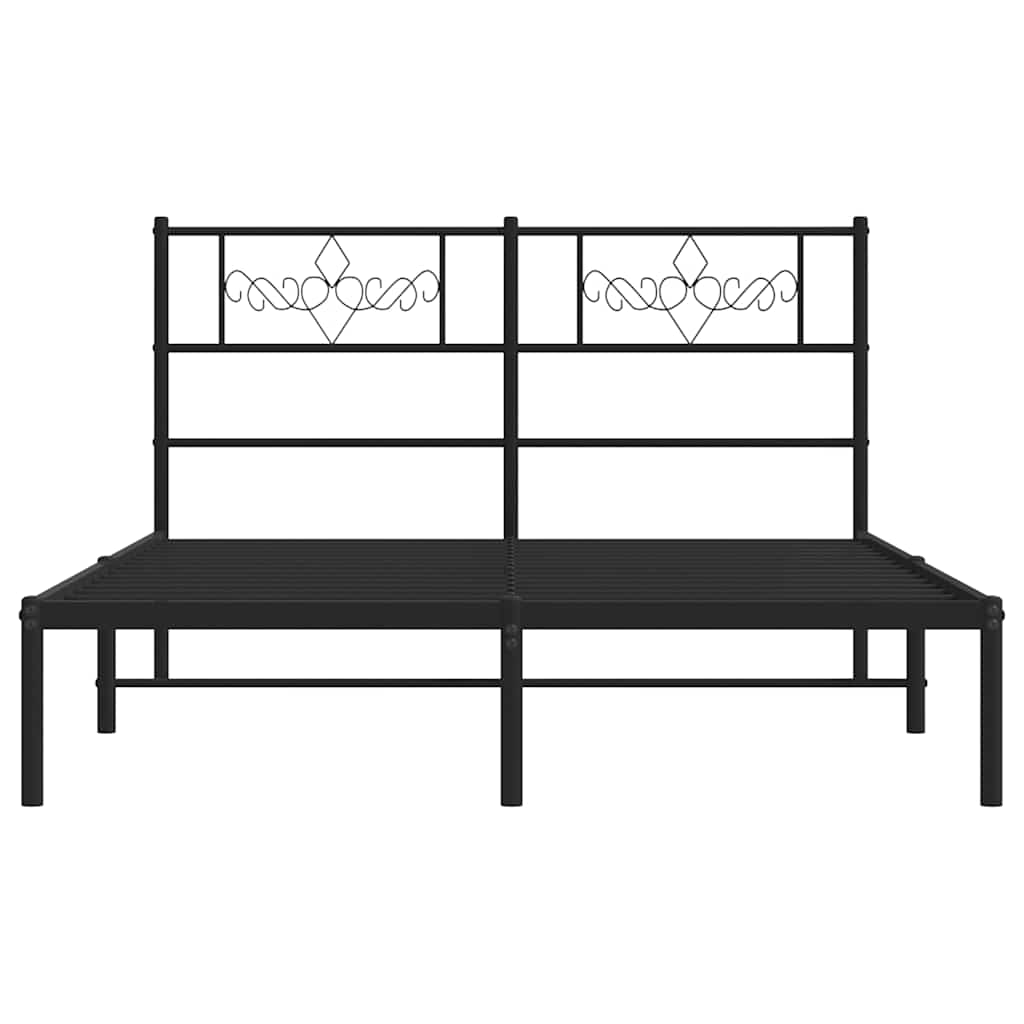 Sengeramme i metall med hodegavl svart 135x190 cm