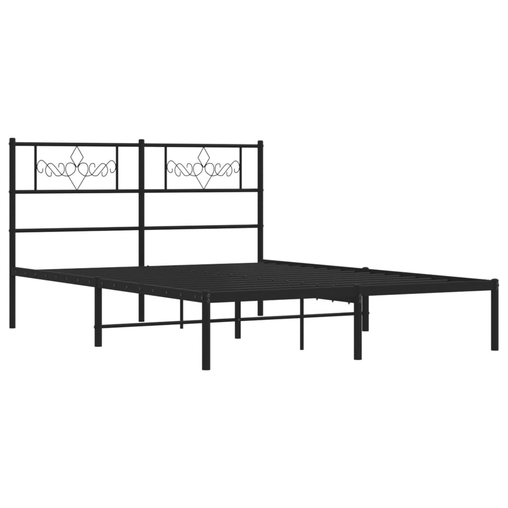 Sengeramme i metall med hodegavl svart 160x200 cm