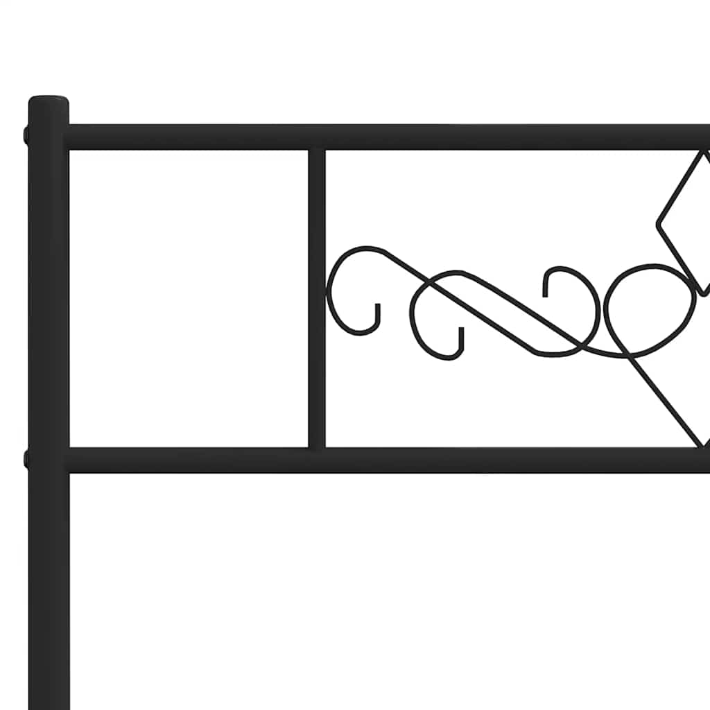 Sengeramme i metall med hode- og fotgavl svart 135x190 cm