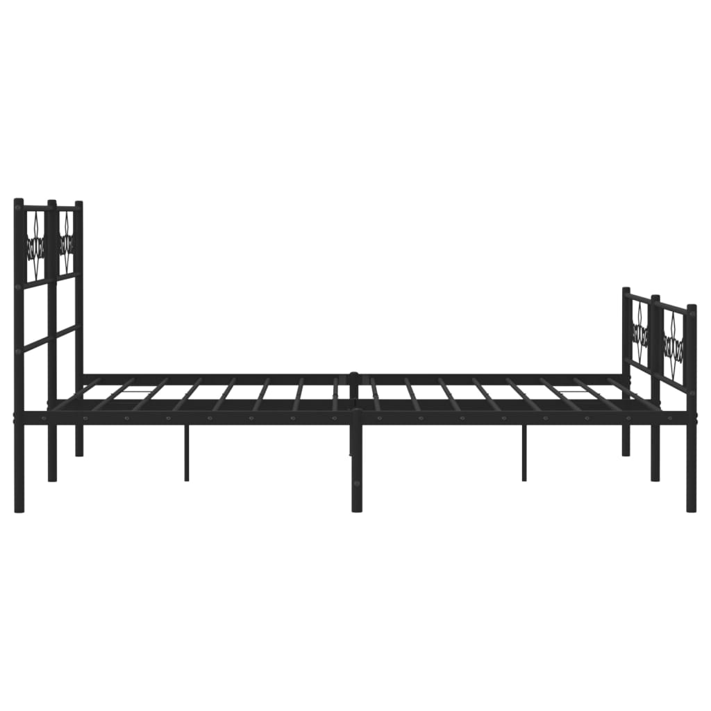 Sengeramme i metall uten madrass med fotgavl svart 160x200 cm vidaXL