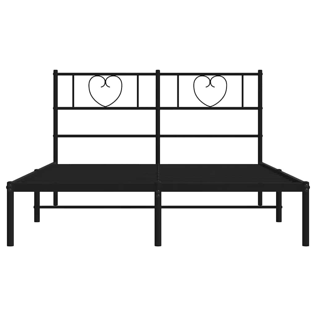 Sengeramme i metall med hodegavl svart 135x190 cm