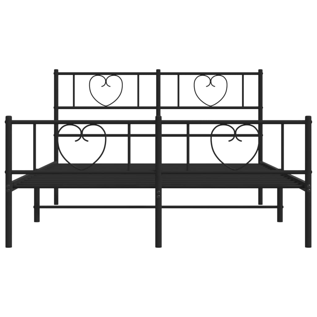Sengeramme i metall uten madrass med fotgavl svart 160x200 cm vidaXL