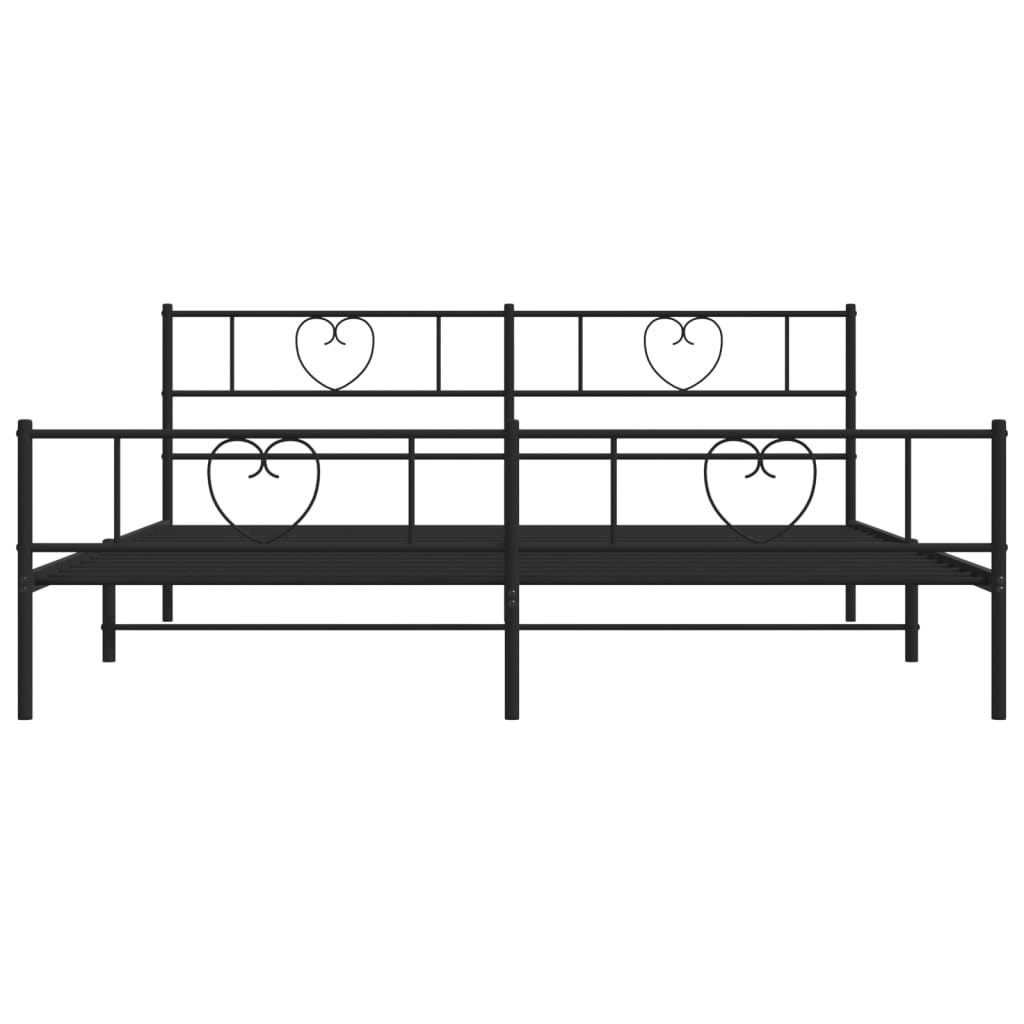 Sengeramme i metall uten madrass med fotgavl svart 180x200 cm vidaXL