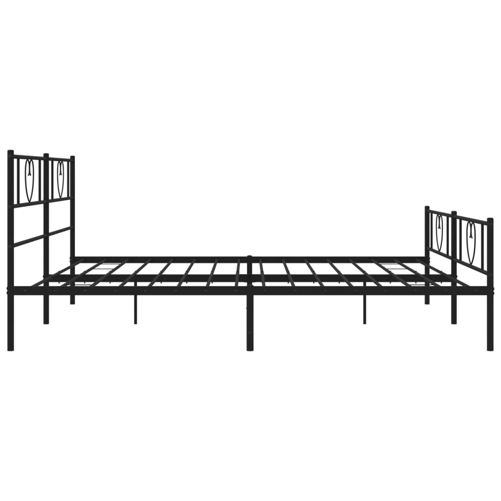 Sengeramme i metall uten madrass med fotgavl svart 180x200 cm vidaXL